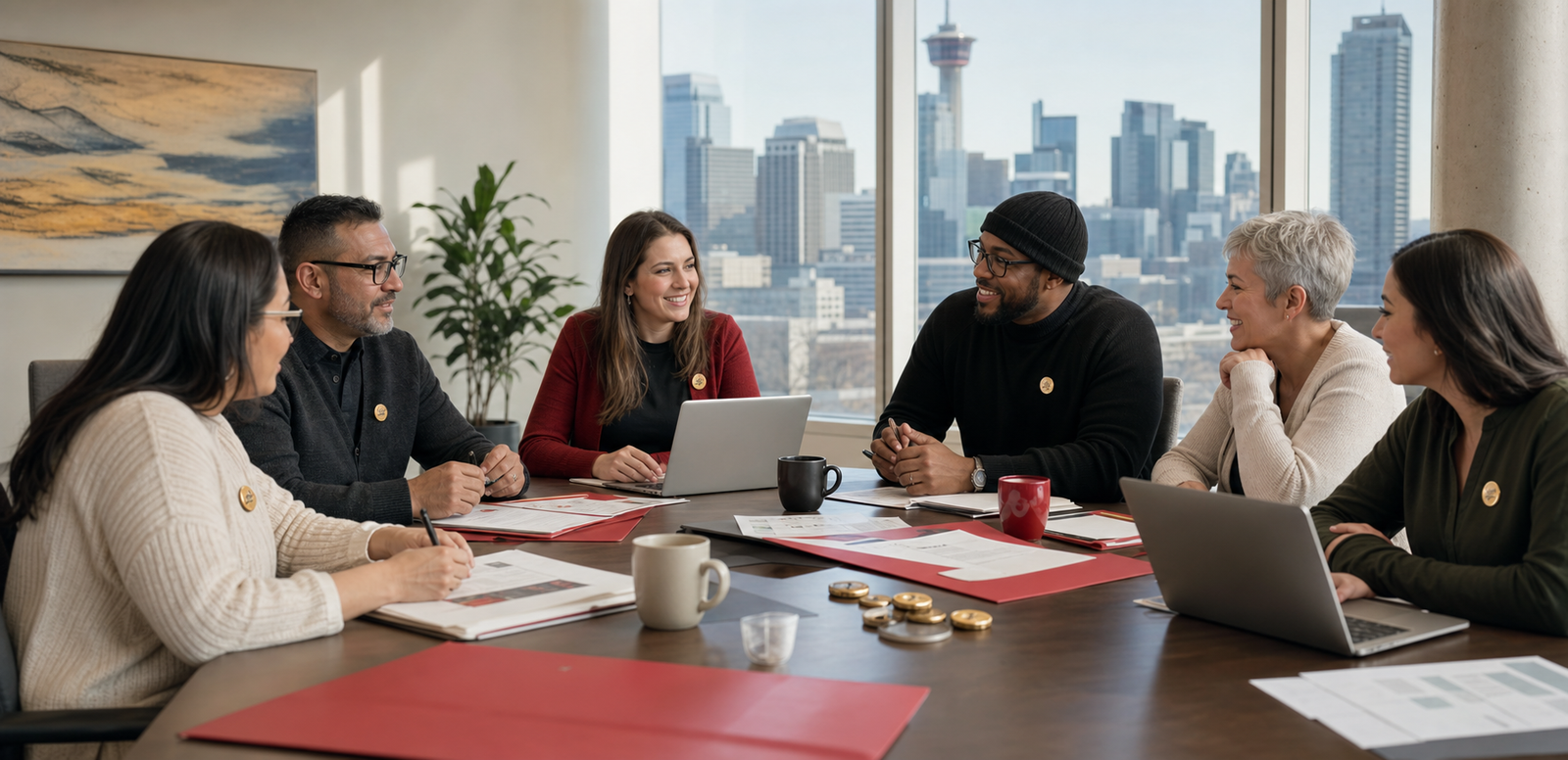 Calgary Area Council volunteers at a planning table