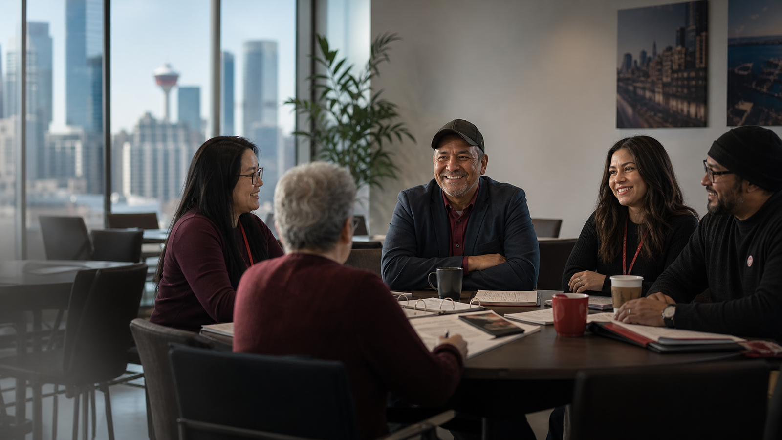 Calgary Area Council executive team in a modern meeting room