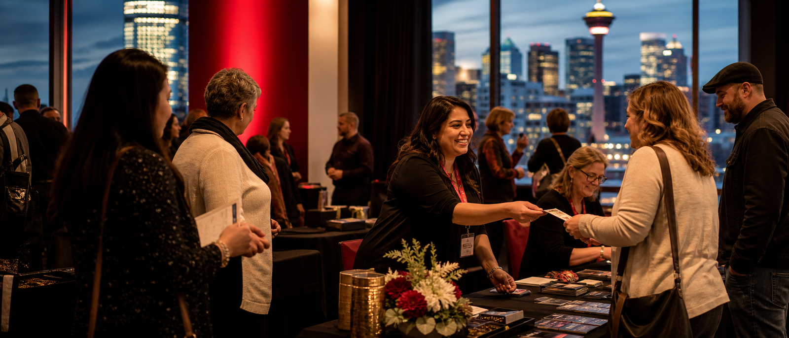 Calgary Area Council member event check-in table